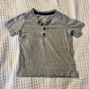 Carter's Short-Sleeve Gray Henley Tee with Button Placket